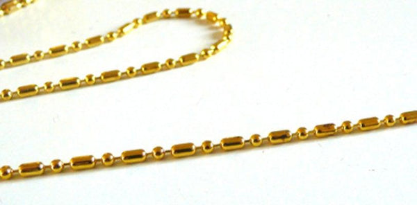 EP OxYDE Chaine boule bambou dorée,chaine bijou, création bijoux,chaine boule,sans nickel, grossiste chaine,2.5mm, 5 mètres,G2507