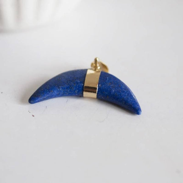 EP Pendentif Croissant lune lapis lazulis quartz rose Opalite agate noire, fournitures créatives, pendentif pierre,pierre naturelle, 43mm