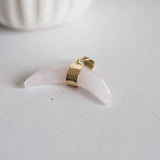 EP Pendentif Croissant lune lapis lazulis quartz rose Opalite agate noire, fournitures créatives, pendentif pierre,pierre naturelle, 43mm