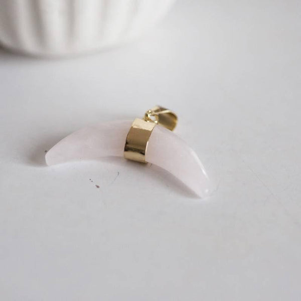 EP Pendentif Croissant lune lapis lazulis quartz rose Opalite agate noire, fournitures créatives, pendentif pierre,pierre naturelle, 43mm