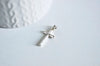 EP Pendentif Croix argent massif,pendentif religieux,c,création collierroix communion,argent 925, création bijoux,25mm-G1328
