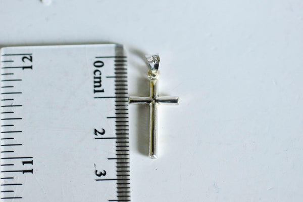 EP Pendentif Croix argent massif,pendentif religieux,c,création collierroix communion,argent 925, création bijoux,25mm-G1328