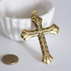 EP Pendentif Grande Croix métal doré , fournitures créatives, pendentif doré, croix dorée, fabrication bijoux,7.5cm,G2368