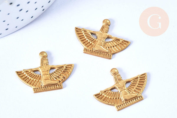 EP-Pendentif Horus égypte laiton brut 30mm non percé, x1 (G6506)