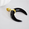 EP Pendentif Lune agate noire,creation bijou, Pendentif bijoux, pendentif pierre, pierre naturelle, agate naturelle, 32mm-G837