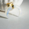 EP Pendentif Lune opalite,opalite blanche,creation bijou, Pendentif bijoux, pendentif pierre,lune, opale, pendentif croissant,32mm