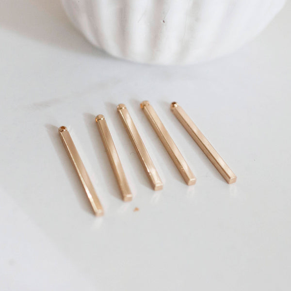 EP Pendentif barre rectangulairelaiton doré 14K, fournitures créatives, perles plaquée or, apprêt doré,création bijoux,24mm,x 10