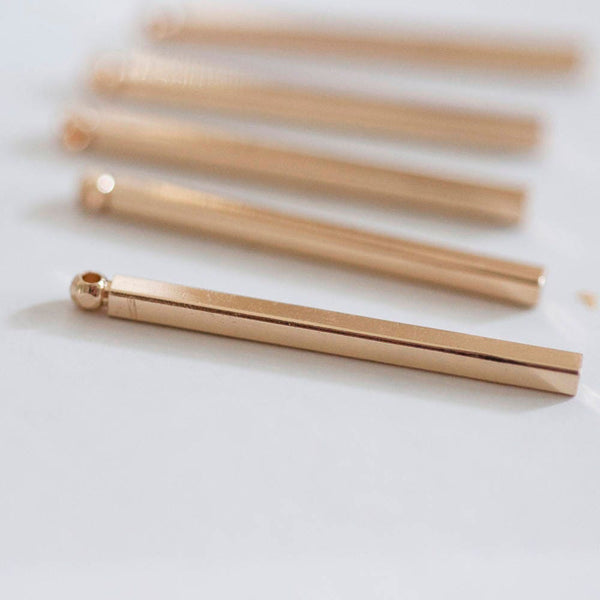 EP Pendentif barre rectangulairelaiton doré 14K, fournitures créatives, perles plaquée or, apprêt doré,création bijoux,24mm,x 10