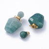 EP Pendentif bouteille parfum quartz vert naturel 39mm, x1,G2792