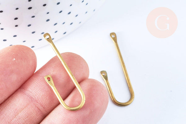 EP Pendentif chandelier laiton brut 35mm, x2