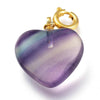 EP -Pendentif coeur fluorite violette dorée 17.5mm, x1 G6112