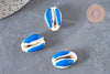 EP Pendentif coquillage cauri resine bleu,coquillage naturel,cauri bleu,création bijoux,coquillage bijou,coquillage,19mm,les 5-G368