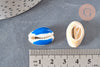 EP Pendentif coquillage cauri resine bleu,coquillage naturel,cauri bleu,création bijoux,coquillage bijou,coquillage,19mm,les 5-G368