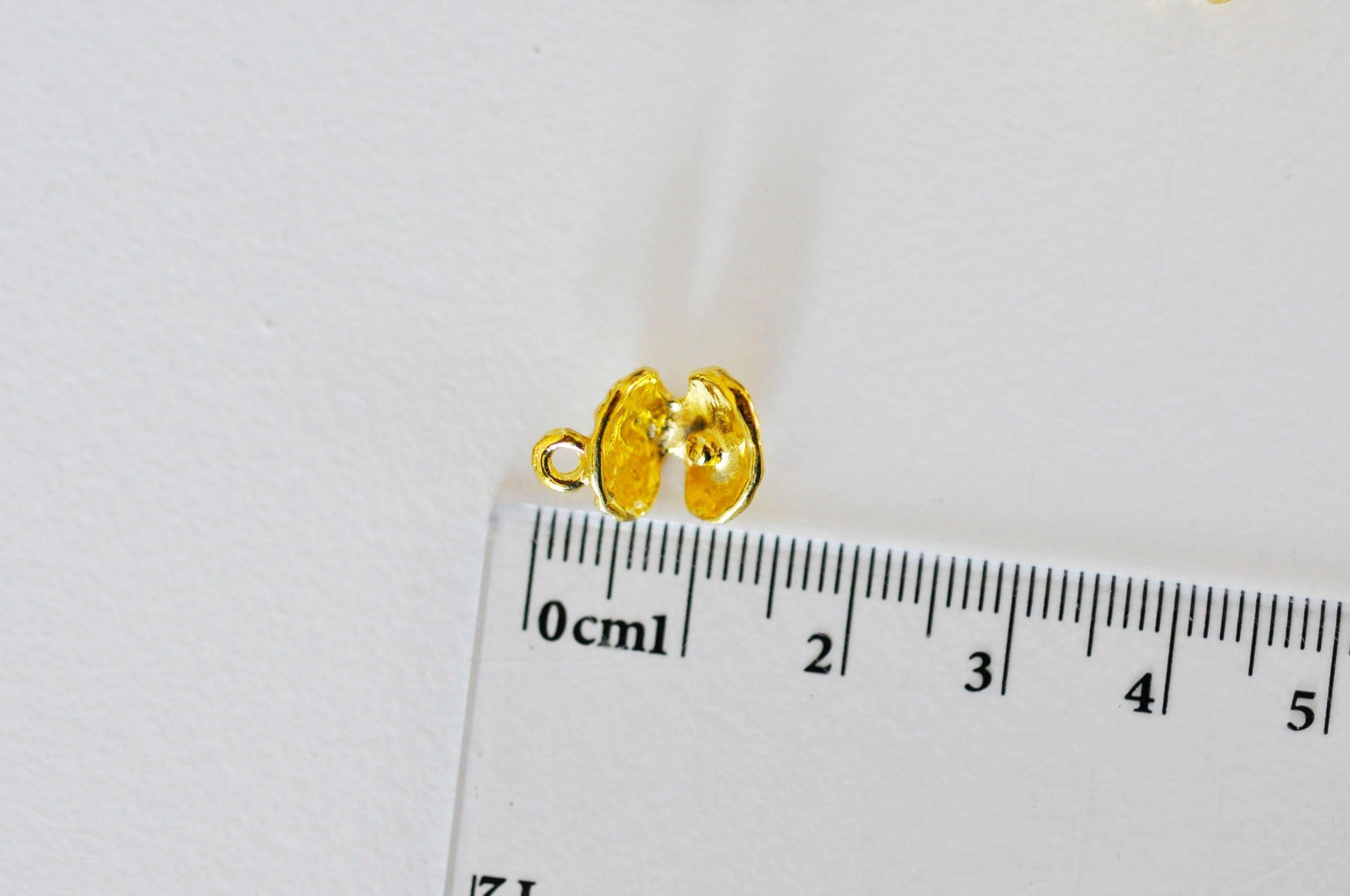 EP Pendentif coquillage doré , fourniture créative, pendentif coquillage,création bijoux, coquillage doré, pendentif doré, 15mm, x 2