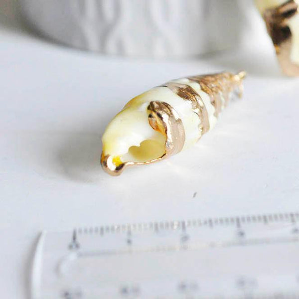 EP Pendentif coquillage naturel spirale doré, fourniture créative, pendentif doré, création bijoux, coquillage bijou,coquillage or, 40mm-G667