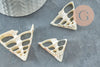 EP-Pendentif coquillage naturel triangle crème, fourniture créative, pendentif coquillage, création bijoux, coquillage bijou, x5 G3140