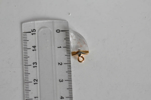 EP Pendentif corne cristal de roche naturel 21mm, x1,G1339