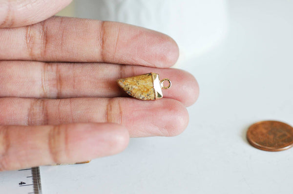 EP Pendentif corne jaspe marron, fournitures créatives,pendentif bijoux, pendentif pierre, jaspe naturel, pendentif jaspe,21mm-G1213