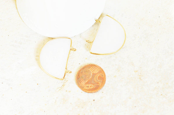 EP Pendentif demi-lune jade blanc,creation bijou,Pendentif bijoux, pendentif pierre, pierre naturelle,jade naturel,création bijoux, 32mm-G2131