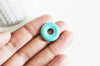 EP-Pendentif donut turquoise sinkiang naturelle teinté 20mm, x1 (G2531)
