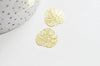 EP Pendentif estampe filigrane feuille monsterosa laiton doré, Pendentif très fin et léger pour création de bijoux, x 2,18x 18mm G3696