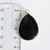 EP Pendentif goutte agate noire doré, fournitures créatives,pendentif agate, pendentif pierre,agate naturelle, pendentif noir,35mm G295