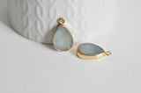 EP Pendentif goutte amazonite doré 22mm-G1174