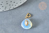 EP-Pendentif goutte amulette opalite acier inoxydable doré 21mm, x1 G7643