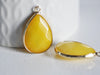 EP Pendentif goutte jade jaune doré, fournitures créatives,pendentif jade, pendentif pierre,jade naturel, pendentif jade,35mm-G1032