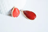EP Pendentif goutte jade naturel rouge doré 33mm-G0794