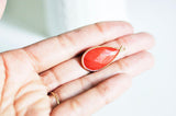 EP Pendentif goutte jade naturel rouge doré 33mm-G0794