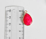 EP Pendentif goutte jade rose doré 22mm, x1 (G1852)