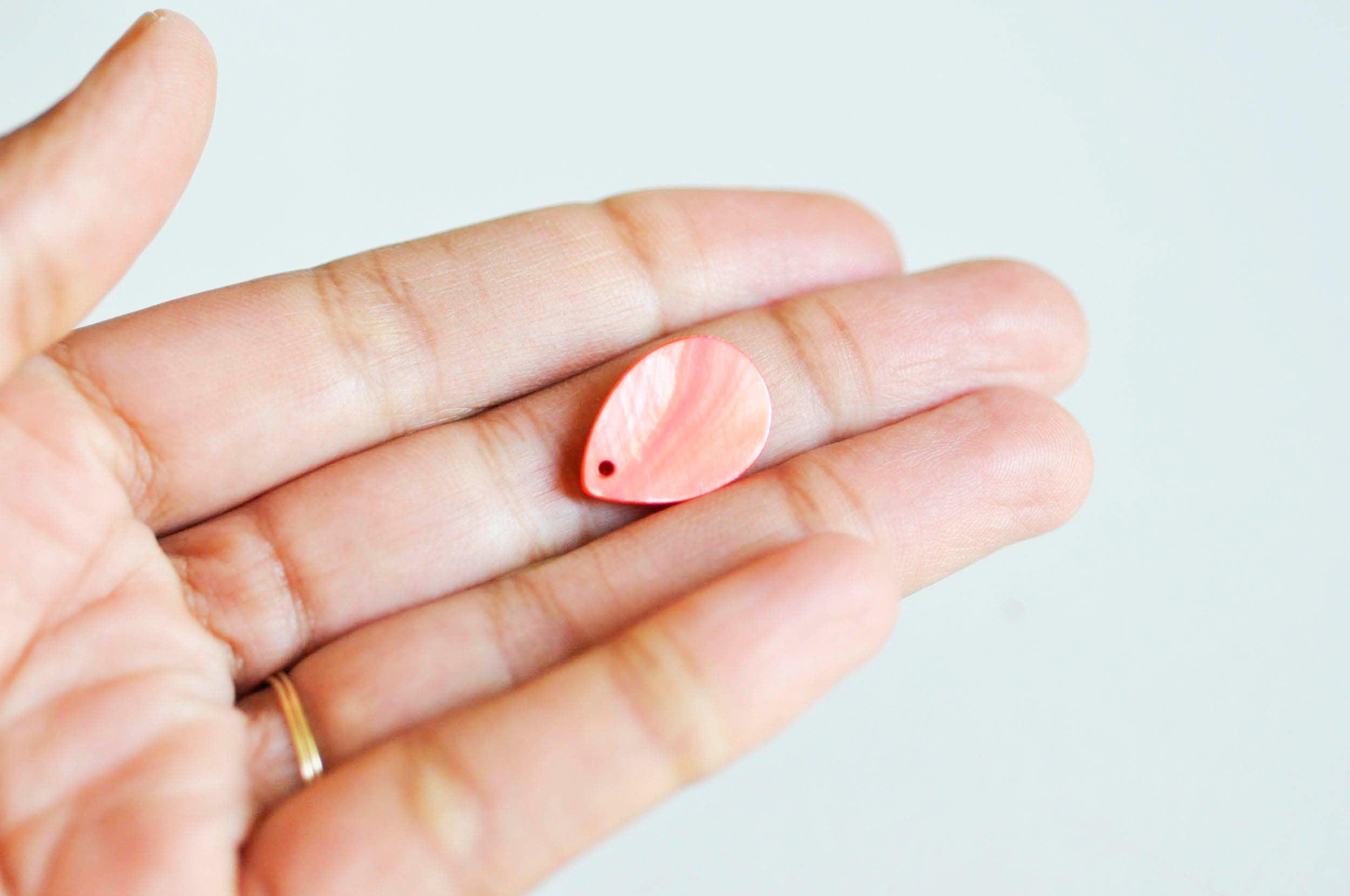 EP Pendentif goutte nacre rose naturelle 20mm,x 10-G1072
