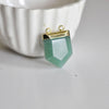 EP Pendentif hexagonal aventurine verte,fournitures créatives, aventurine naturelle,pendentif pierre, support doré, pierre naturelle, 33mm