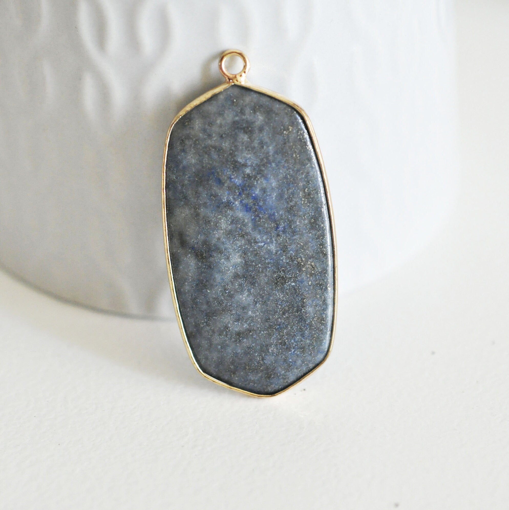 EP Pendentif hexagone lapis lazulis,Pendentif pour bijoux, pendentif pierre, pierre naturelle, pendentif bleu,lapis lazulis naturel,49mm,G2816