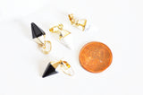 EP Pendentif howlite blanche jade noir 21mm x1 (G2620)