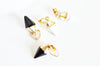 EP Pendentif howlite blanche jade noir 21mm x1 (G2620)