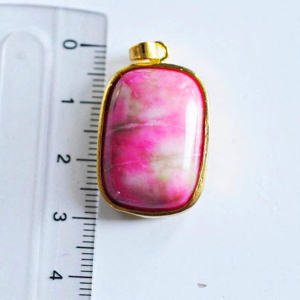 EP Pendentif jade rose doré dragon, fournitures créatives, pendentif pierre, support doré, création bijoux, pierre naturelle, 30mm-G879