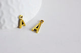 EP Pendentif lettre pour A doré, fourniture créative, alphabet,pendentif lettre alphabet,argent tibétain doré,création bijoux,x 10, 16mm