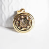 EP Pendentif médaille ronde trèfle acier doré, pendentif doré,sans nickel,laiton doré, création bijoux,médaille or,2.7cm-G1502