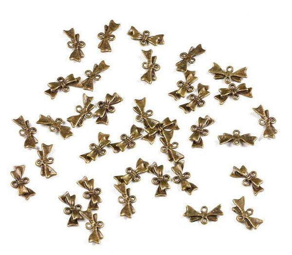 EP Pendentif noeud BRONZE,fourniture création bijoux, pendentif bronze, fourniture créative, noeud papillon, 2cm,x 10-G1434