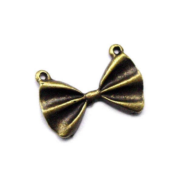 EP Pendentif noeud métal Bronze,fourniture création bijoux, pendentif bronze, connecteur bronze, noeud papillon, LES 5, 2.2cm-G746