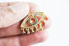 EP-Pendentif oeil doré cristal zircon coloré, porte-bonheur en laiton doré mauvais oeil pour création bijoux,28mm, x1,G3375