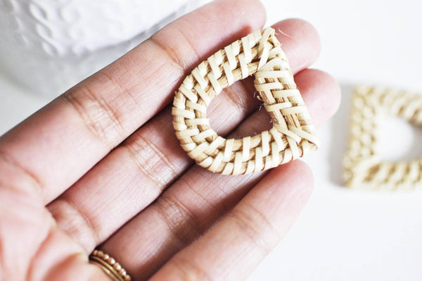 EP-Pendentif osier tressé naturel 35-39mm, X2 G3119