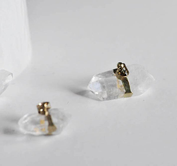 EP Pendentif pointe cristal transparent doré,fournitures créatives,pendentif, pendentif pierre,cristal naturel, pendentif cristal,20-45mm-G793