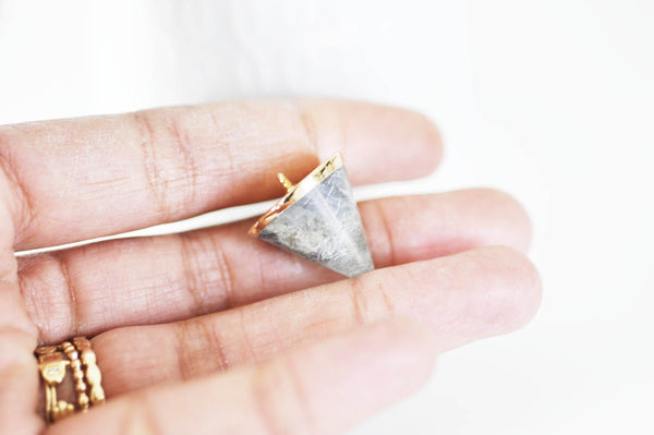 EP Pendentif pointe labradorite naturelle24mm, x1 (G2117)