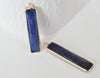 EP Pendentif rectangle lapis lazuli facettes doré,pendentif lapis lazuli, pendentif pierre, création collier,lapis lazuli naturel,46.5mm-G1404