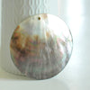 EP Pendentif rond nacre ,fourniture créative, pendentif coquillage, coquillage marron, coquillage naturel,création bijoux, 80mm,-G1223