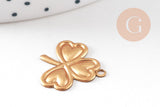 Pendentif trèfle en laiton , x2 (G8026)