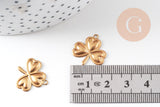Pendentif trèfle en laiton , x2 (G8026)